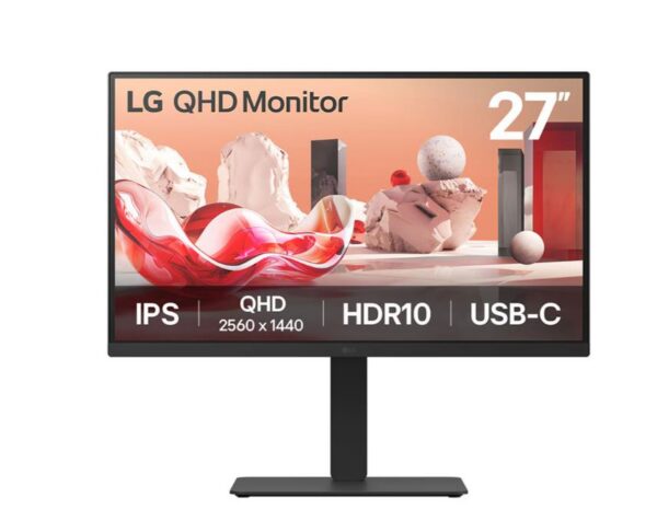 LCD Monitor LG 27BA75QB-B 27" Panel IPS 2560x1440 16:9 100Hz Matte Speakers Swivel Pivot Height adjustable Tilt Colour Black 27BA75QB-B