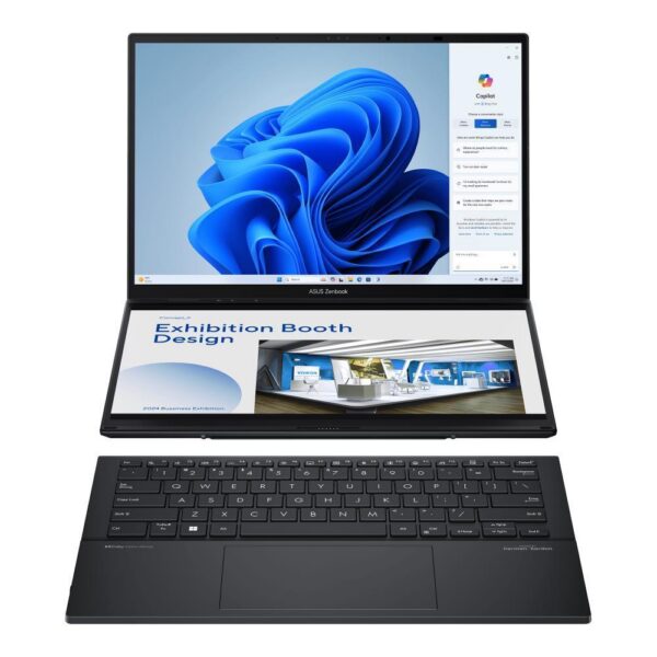 Notebook ASUS ZenBook Series DUO UX8406CA-PZ009W CPU Core Ultra U9-285H 2900 MHz 14" Touchscreen 2880x1800 RAM 32GB LPDDR5x SSD 2TB Intel Arc Graphics Integrated ENG Windows 11 Home Grey 1.65 kg 90NB14X1-M00820
