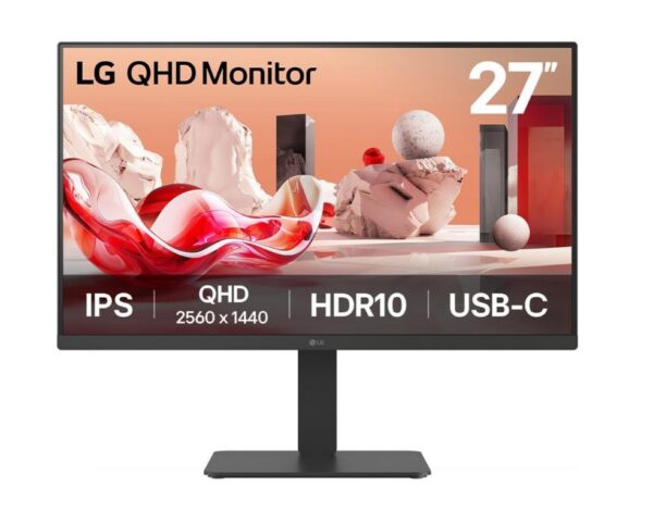 LCD Monitor LG 27BA65QB-B 27" Panel IPS 2560x1440 16:9 100Hz Matte 5 ms Speakers Swivel Pivot Height adjustable Tilt Colour Black 27BA65QB-B