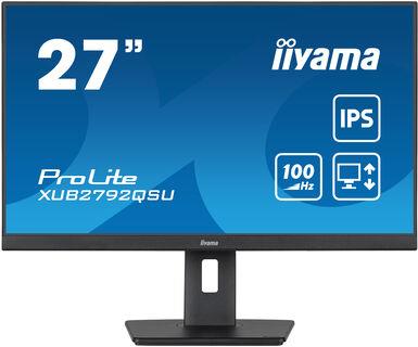 LCD Monitor IIYAMA 27" Business Panel IPS 2560x1440 16:9 100Hz Matte 0.4 ms Speakers Swivel Pivot Height adjustable Tilt Colour Black XUB2792QSU-B6